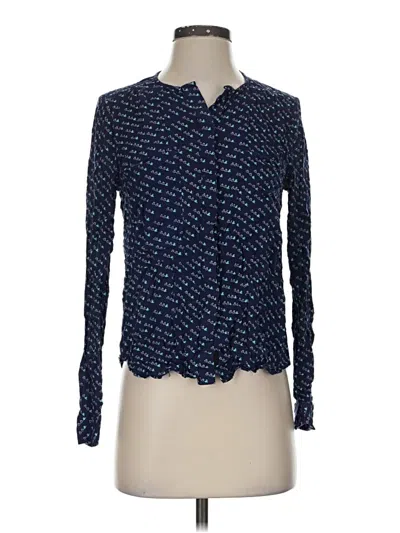 Pre-owned Maeve Long Sleeve Blouse In Blue