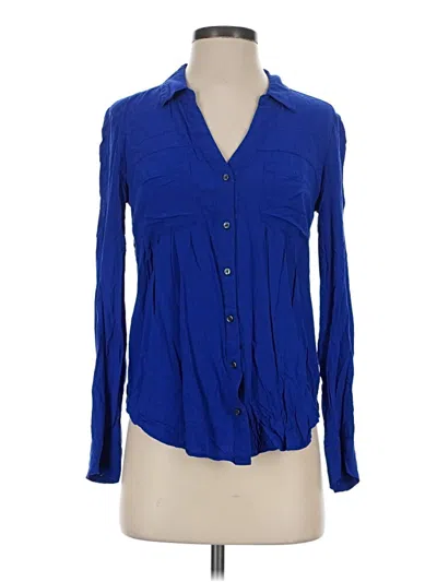 Pre-owned Maeve Long Sleeve Blouse In Blue