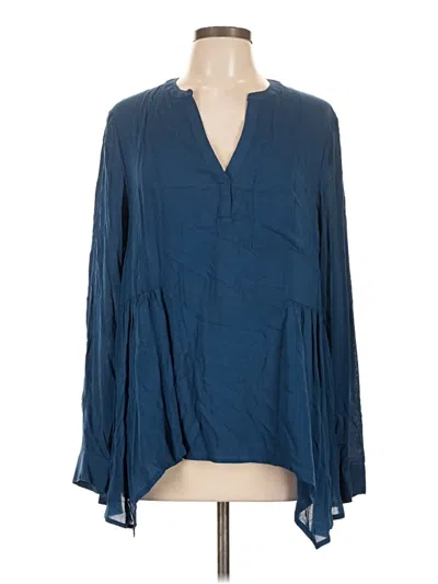 Pre-owned Maeve Long Sleeve Blouse In Blue