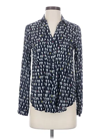 Pre-owned Maeve Long Sleeve Blouse In Blue