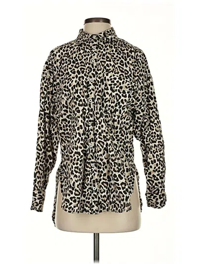 Pre-owned Maeve Long Sleeve Blouse In Brown