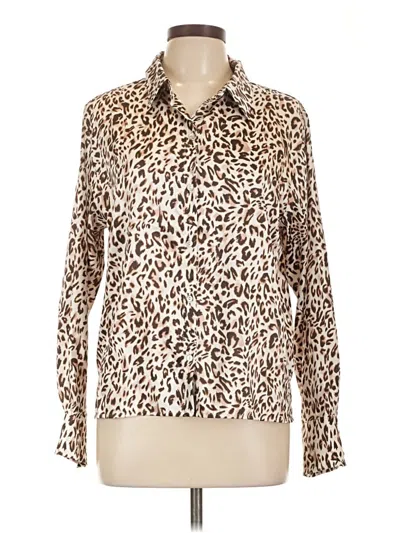 Pre-owned Maeve Long Sleeve Blouse In Brown