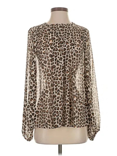 Pre-owned Maeve Long Sleeve Blouse In Brown