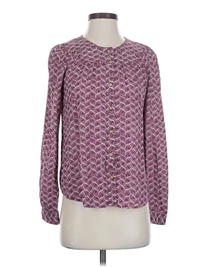 Pre-owned Maeve Long Sleeve Blouse In Burgundy