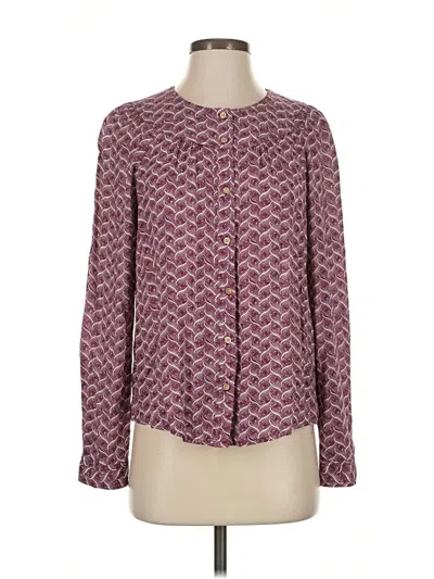 Pre-owned Maeve Long Sleeve Blouse In Burgundy