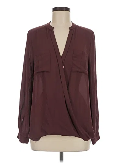 Pre-owned Maeve Long Sleeve Blouse In Burgundy
