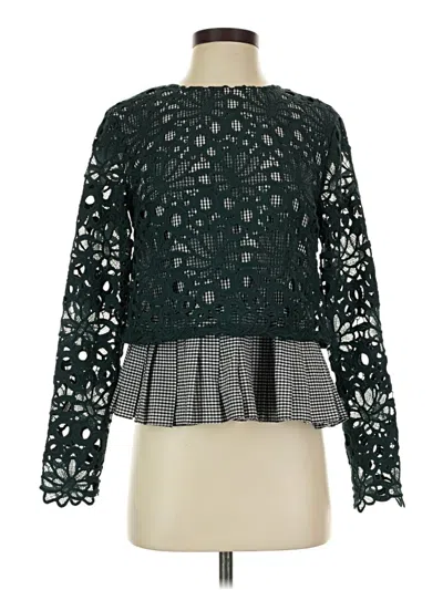 Pre-owned Maeve Long Sleeve Blouse In Green