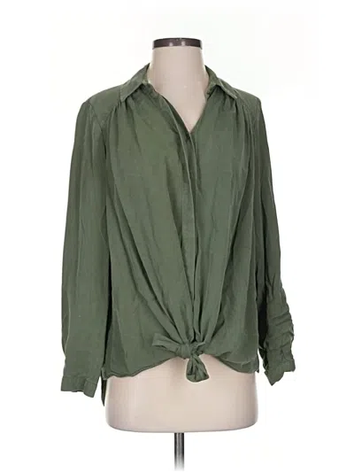 Pre-owned Maeve Long Sleeve Blouse In Green