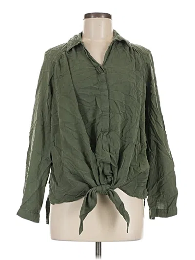 Pre-owned Maeve Long Sleeve Blouse In Green