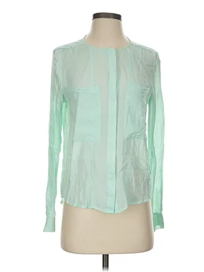 Pre-owned Maeve Long Sleeve Blouse In Green