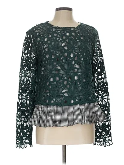 Pre-owned Maeve Long Sleeve Blouse In Green