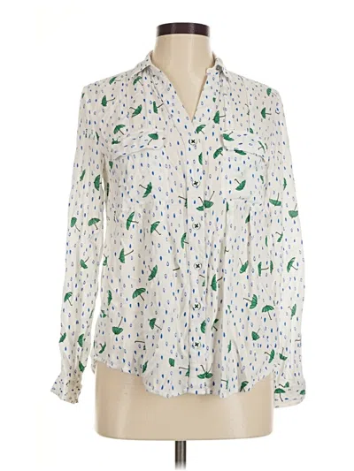 Pre-owned Maeve Long Sleeve Blouse In Ivory