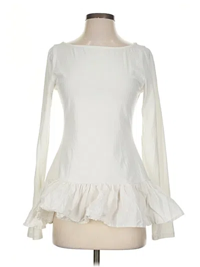 Pre-owned Maeve Long Sleeve Blouse In Ivory