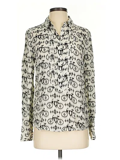 Pre-owned Maeve Long Sleeve Blouse In Ivory