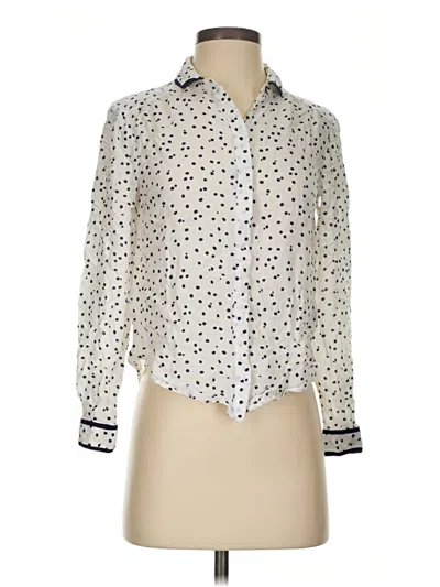 Pre-owned Maeve Long Sleeve Blouse In Ivory
