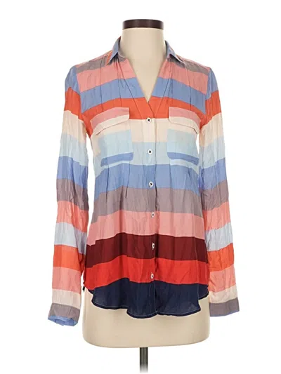 Pre-owned Maeve Long Sleeve Blouse In Orange