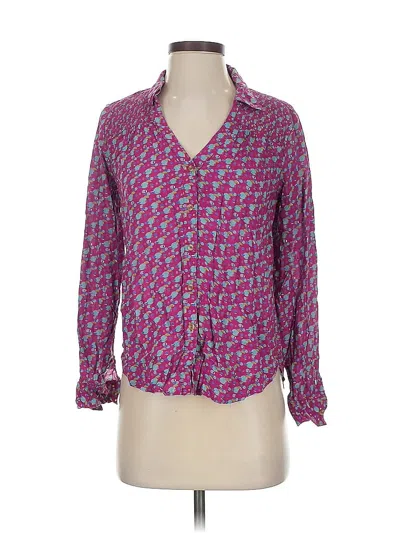 Pre-owned Maeve Long Sleeve Blouse In Pink