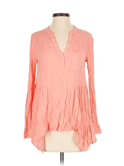 Pre-owned Maeve Long Sleeve Blouse In Pink