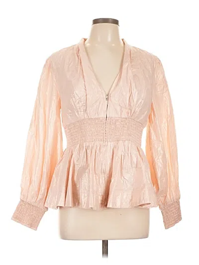 Pre-owned Maeve Long Sleeve Blouse In Pink