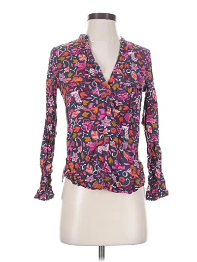 Pre-owned Maeve Long Sleeve Blouse In Purple