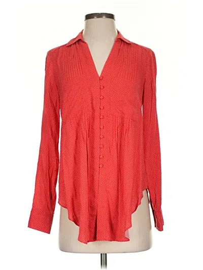 Pre-owned Maeve Long Sleeve Blouse In Red