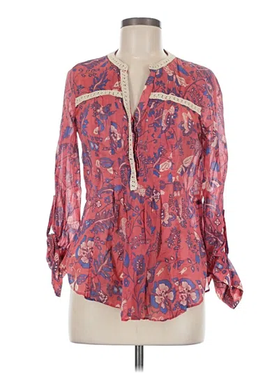 Pre-owned Maeve Long Sleeve Blouse In Red
