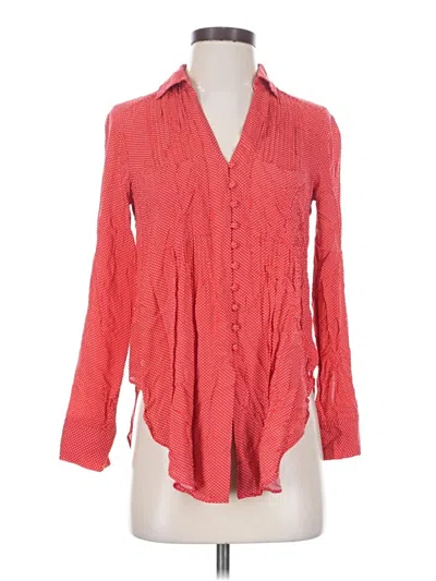 Pre-owned Maeve Long Sleeve Blouse In Red