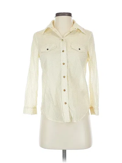 Pre-owned Maeve Long Sleeve Blouse In White