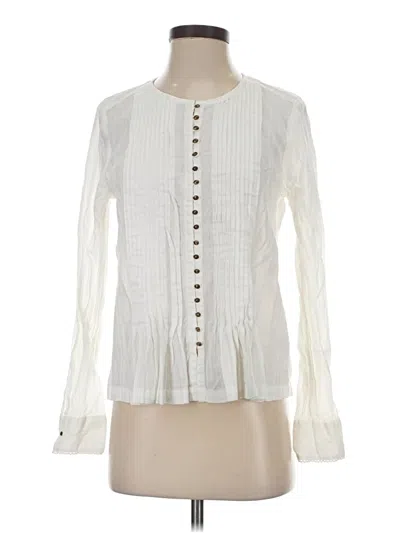 Pre-owned Maeve Long Sleeve Blouse In White