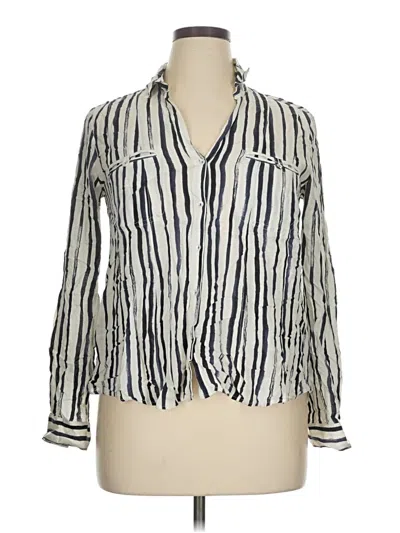 Pre-owned Maeve Long Sleeve Blouse In White