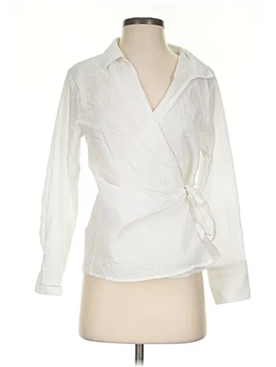 Pre-owned Maeve Long Sleeve Blouse In White