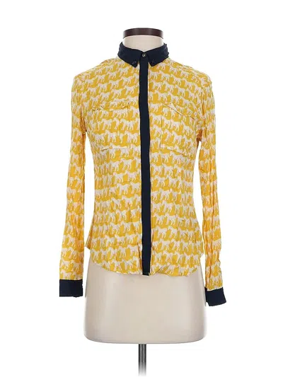 Pre-owned Maeve Long Sleeve Blouse In Yellow