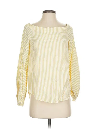 Pre-owned Maeve Long Sleeve Blouse In Yellow