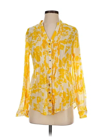 Pre-owned Maeve Long Sleeve Blouse In Yellow