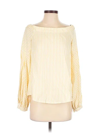 Pre-owned Maeve Long Sleeve Blouse In Yellow