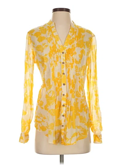 Pre-owned Maeve Long Sleeve Blouse In Yellow