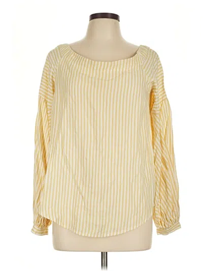 Pre-owned Maeve Long Sleeve Blouse In Yellow