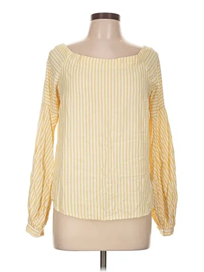 Pre-owned Maeve Long Sleeve Blouse In Yellow