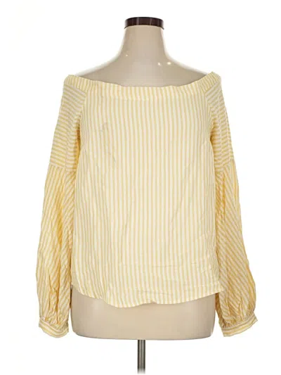 Pre-owned Maeve Long Sleeve Blouse In Yellow