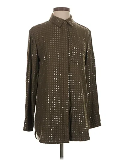 Pre-owned Maeve Long Sleeve Button Down Shirt In Brown