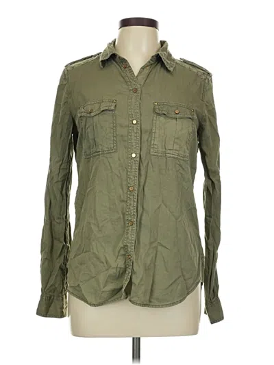 Pre-owned Maeve Long Sleeve Button Down Shirt In Green