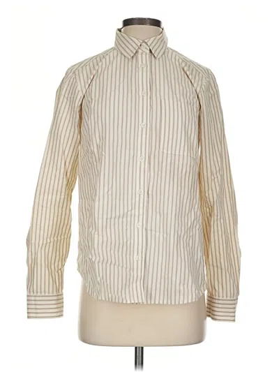 Pre-owned Maeve Long Sleeve Button Down Shirt In Ivory