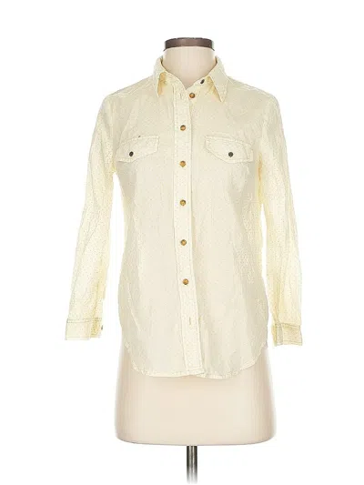 Pre-owned Maeve Long Sleeve Button Down Shirt In White