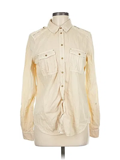 Pre-owned Maeve Long Sleeve Button Down Shirt In White