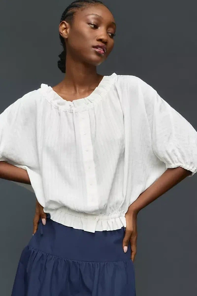 Maeve Long-sleeve Buttondown Blouse In White