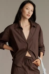 Maeve Long-sleeve Buttondown Shirt In Brown