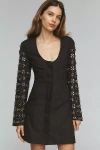 Maeve Long-sleeve Embellished Blazer Mini Dress In Black
