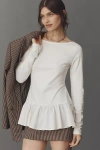 Maeve Long-sleeve Peplum Top In Multi