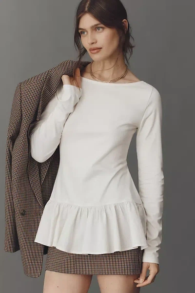 Maeve Long-sleeve Peplum Top In Multi