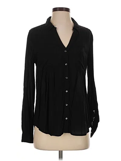 Pre-owned Maeve Long Sleeve Polo Shirt In Black